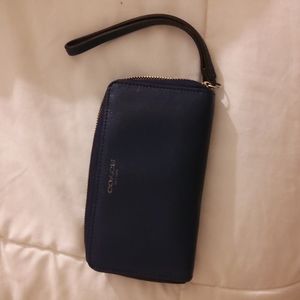 Navy Coach Wristlet
